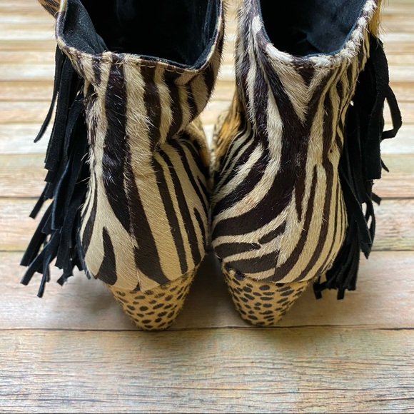 Falchi by Carlos Falchi Madison Calfhair Bootie - Picture 6 of 10